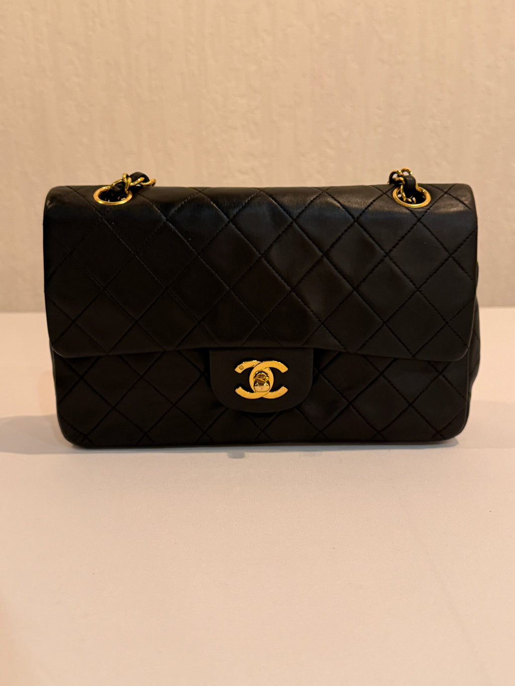 Chanel Classic Small Double Flap Bag Black Lambskin 24K Gold Hardware 1994–1996