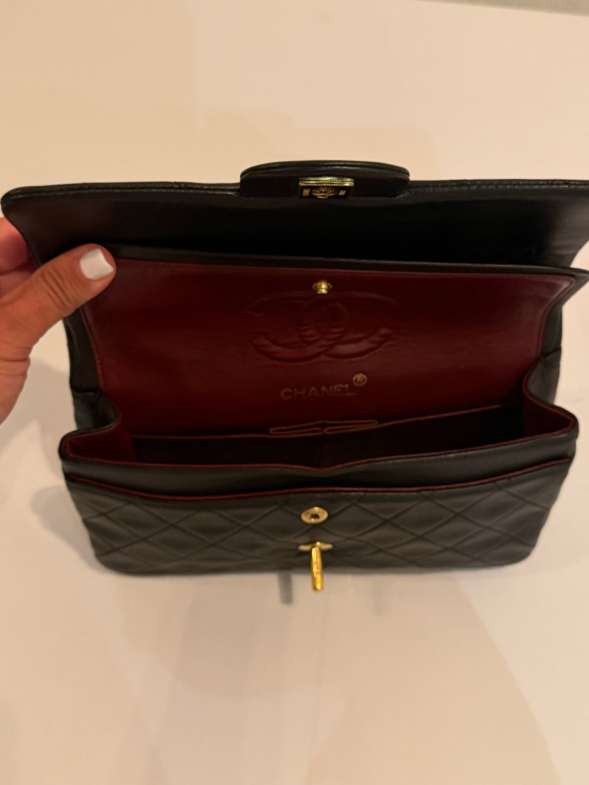 Chanel Classic Small Double Flap Bag Black Lambskin 24K Gold Hardware 1994–1996