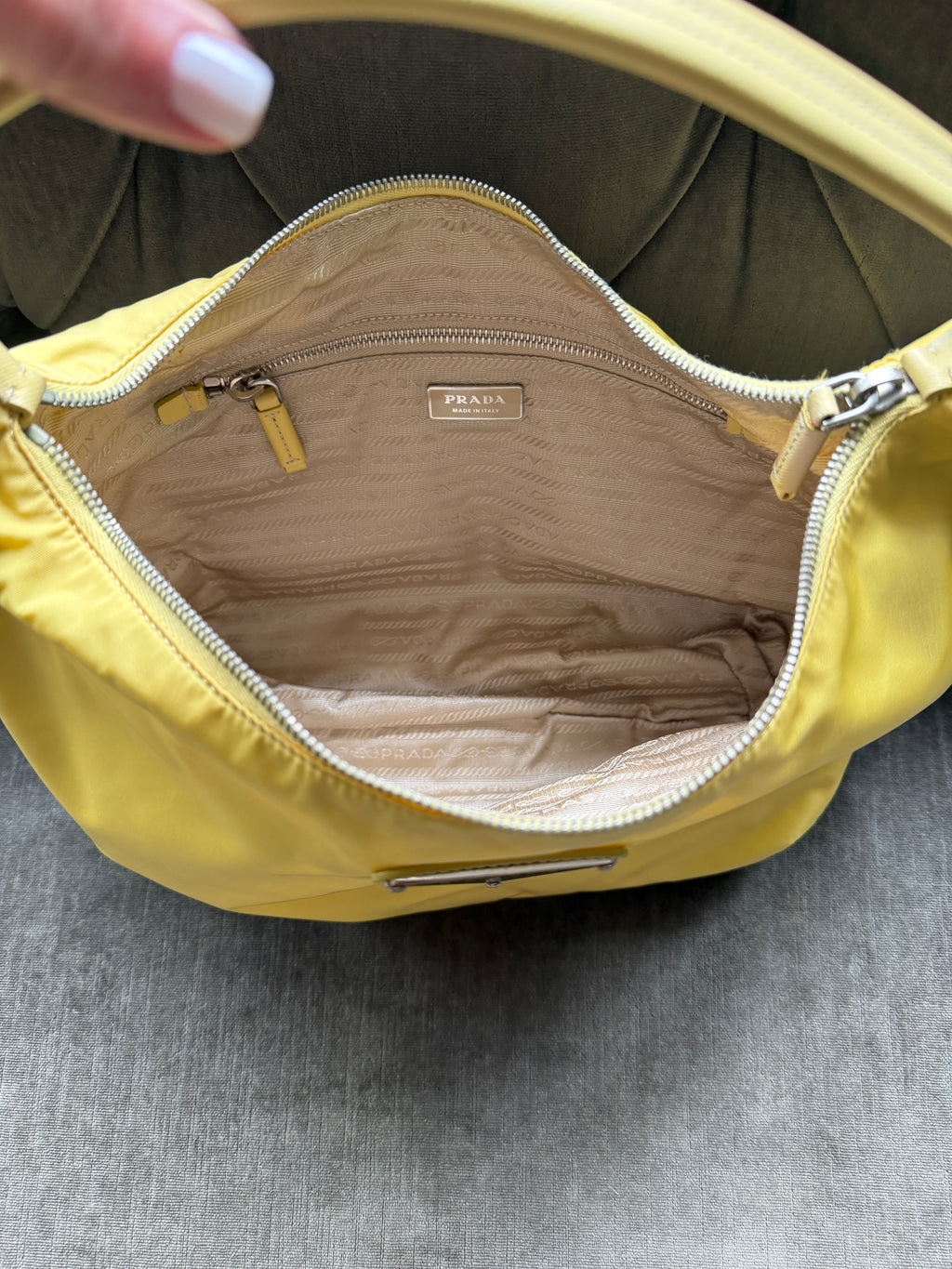 Prada Yellow Crescent Bag
