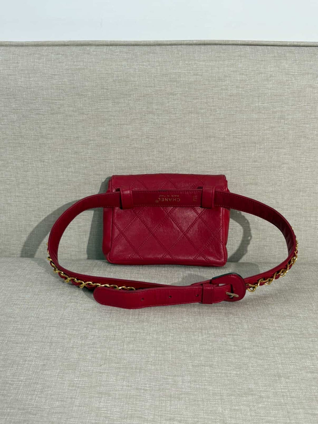 Chanel Red Turnlock CC Belt Bag