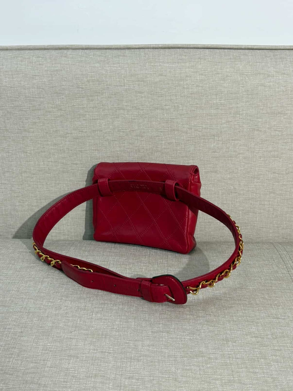 Chanel Red Turnlock CC Belt Bag