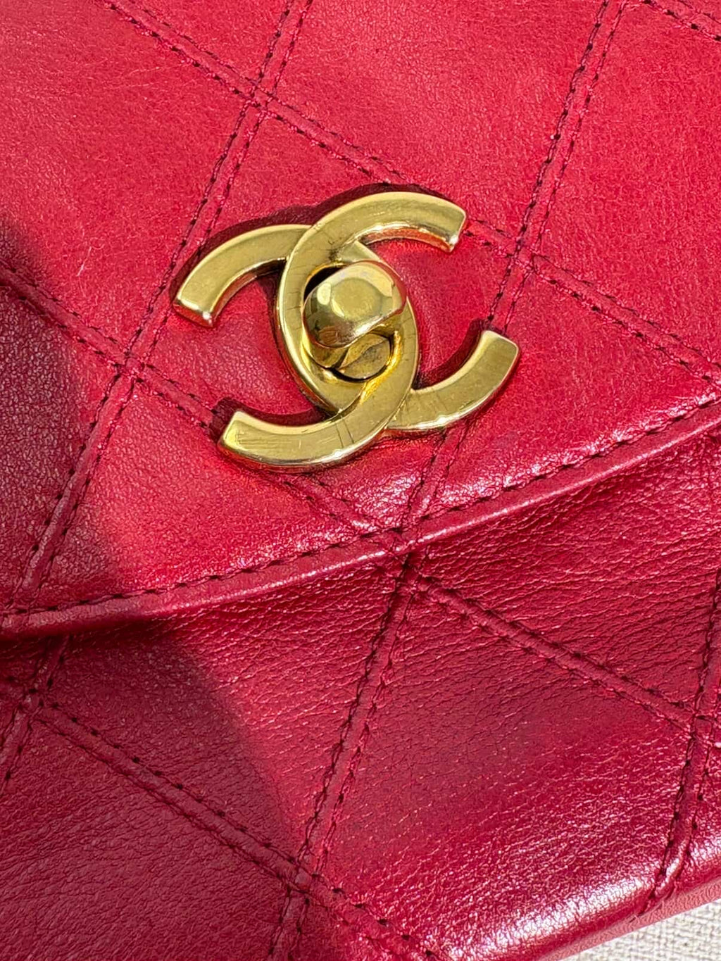 Chanel Red Turnlock CC Belt Bag
