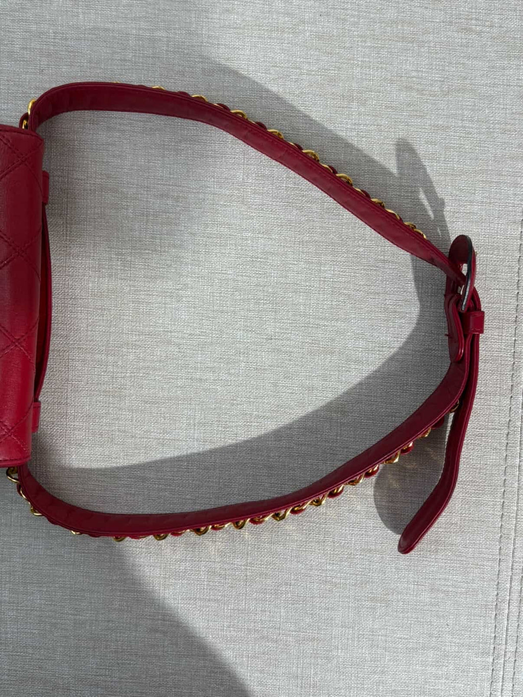 Chanel Red Turnlock CC Belt Bag