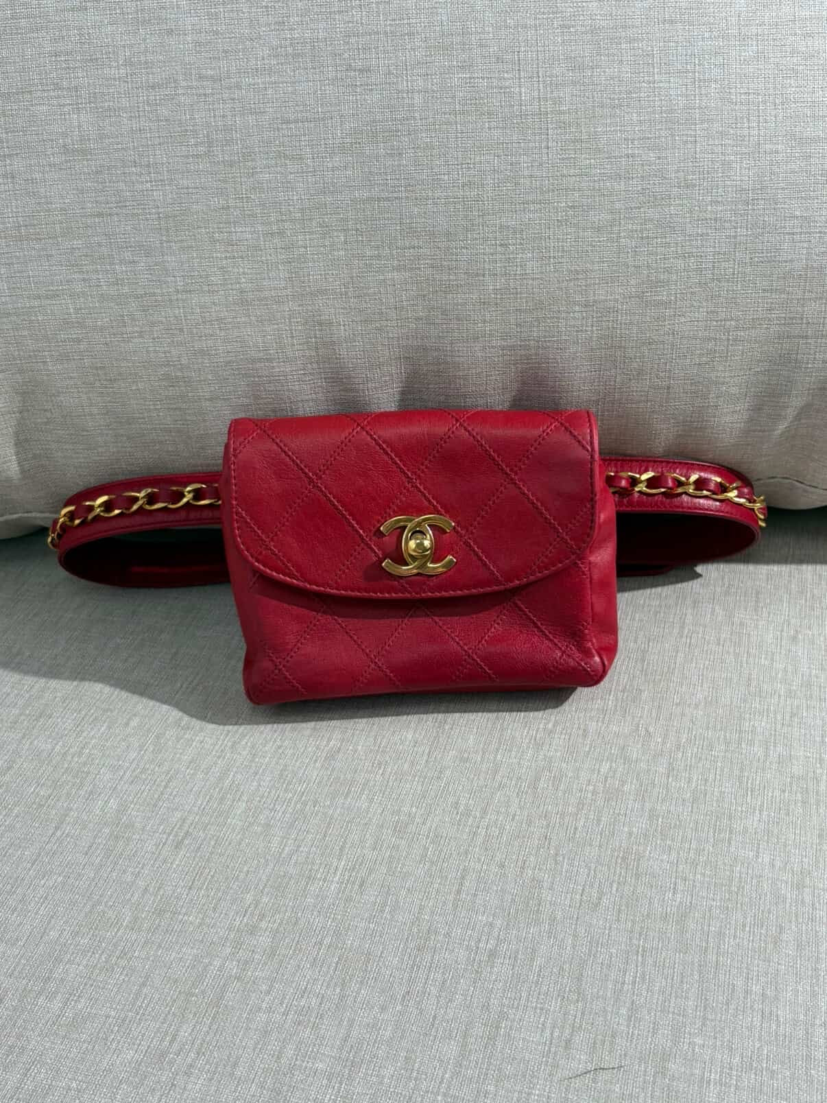 Chanel Red Turnlock CC Belt Bag