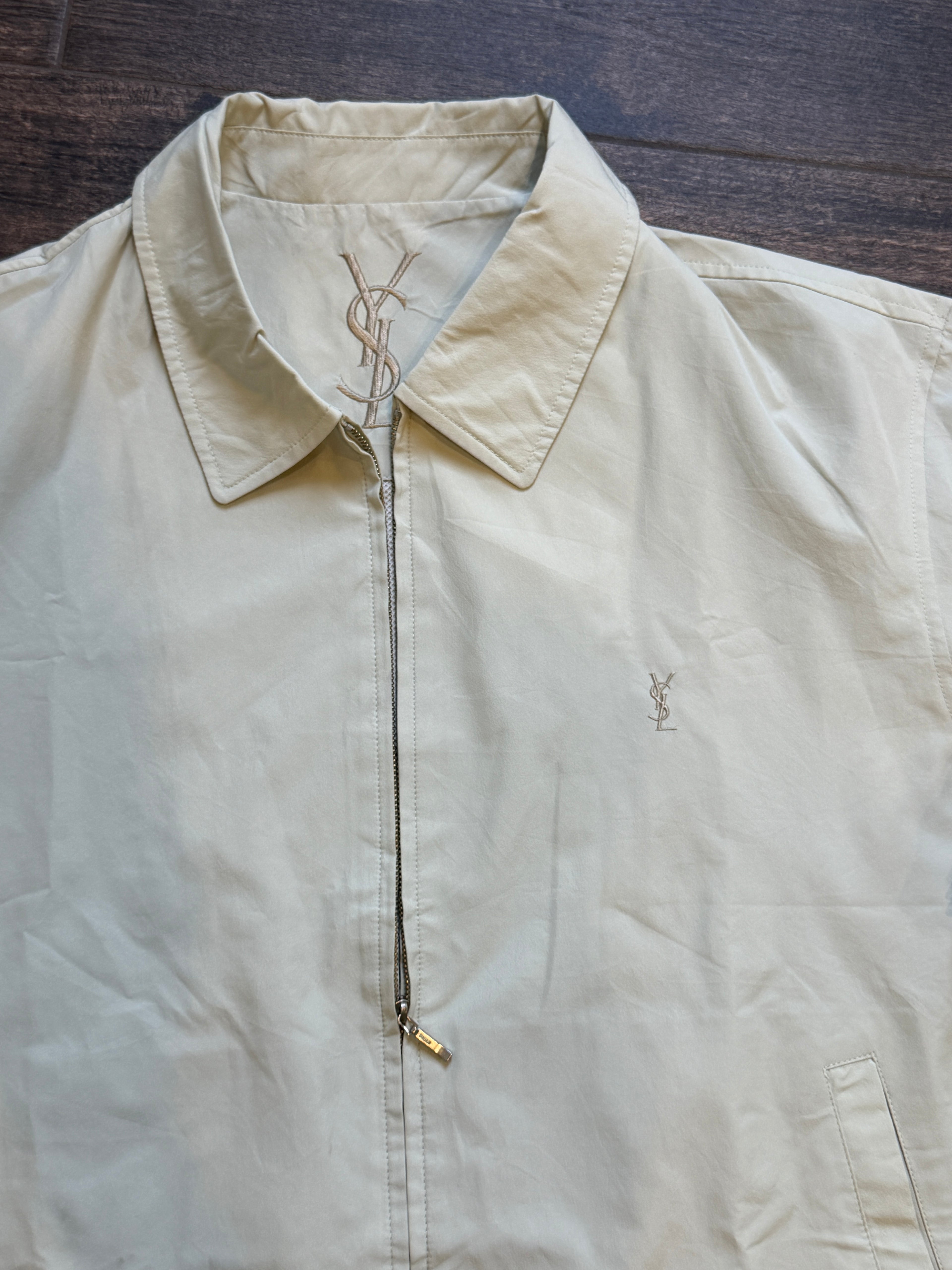Saint Laurent Vintage Light Bomber Windbreaker Beige