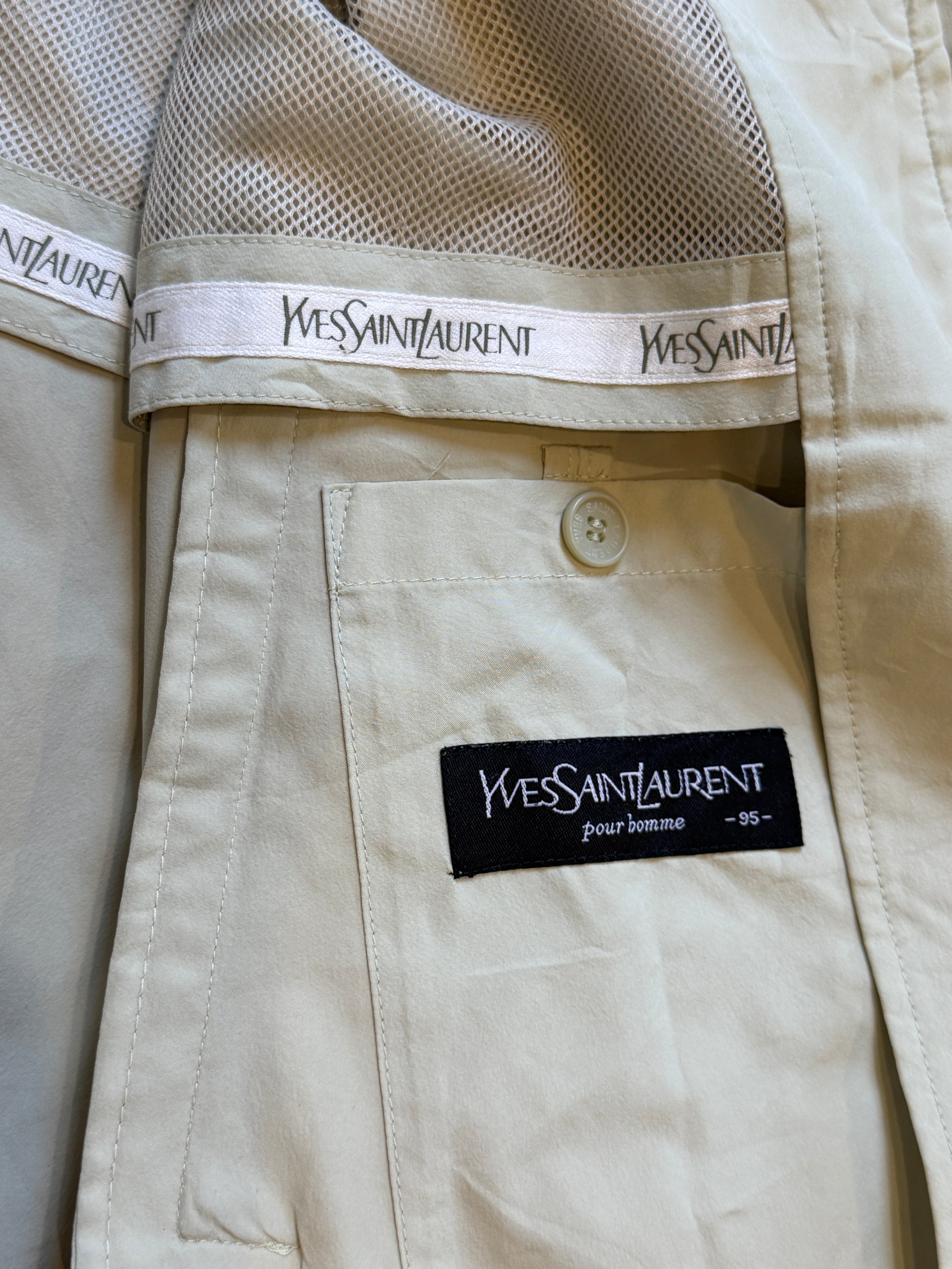 Saint Laurent Vintage Light Bomber Windbreaker Beige