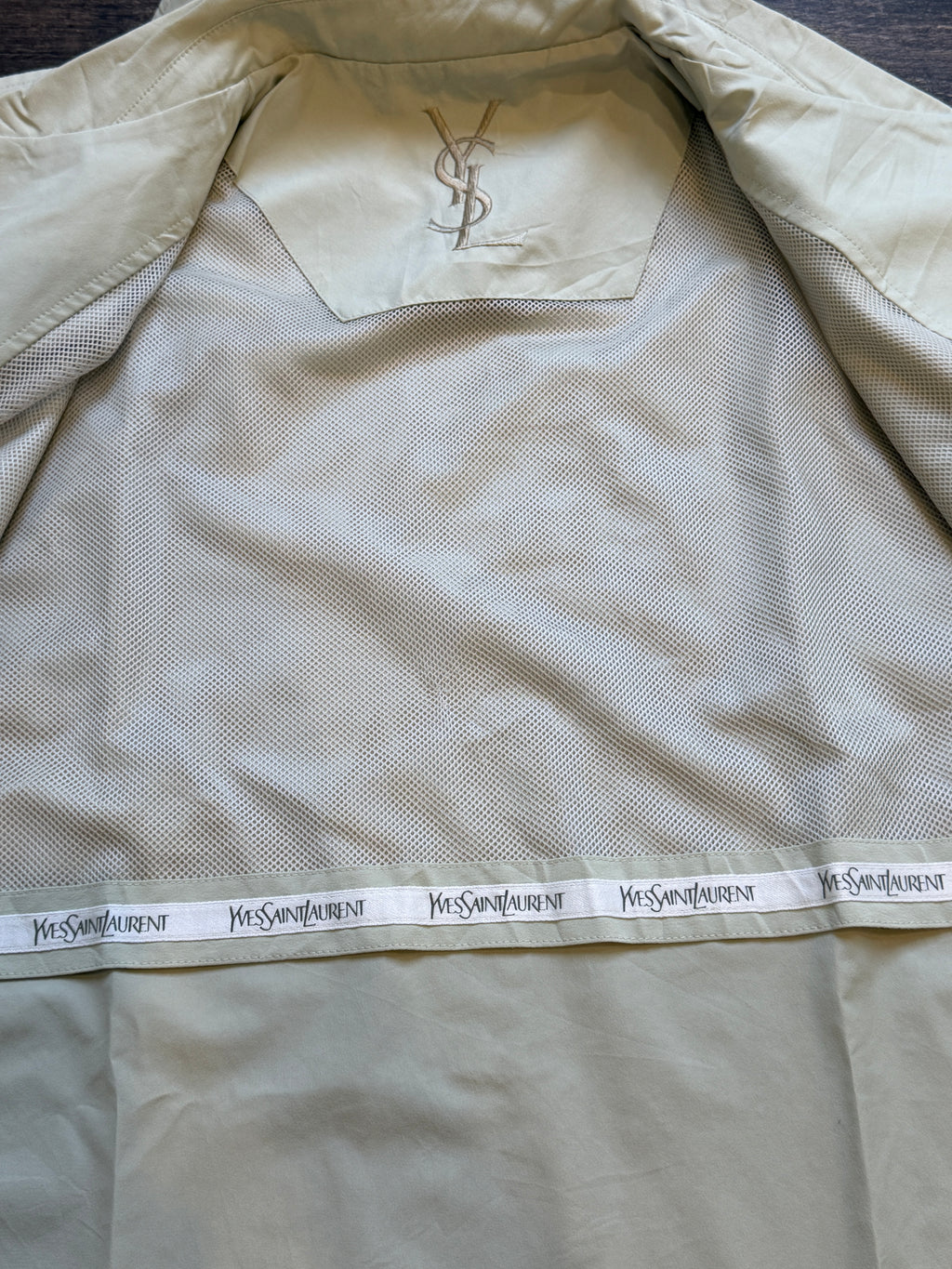 Saint Laurent Vintage Light Bomber Windbreaker Beige