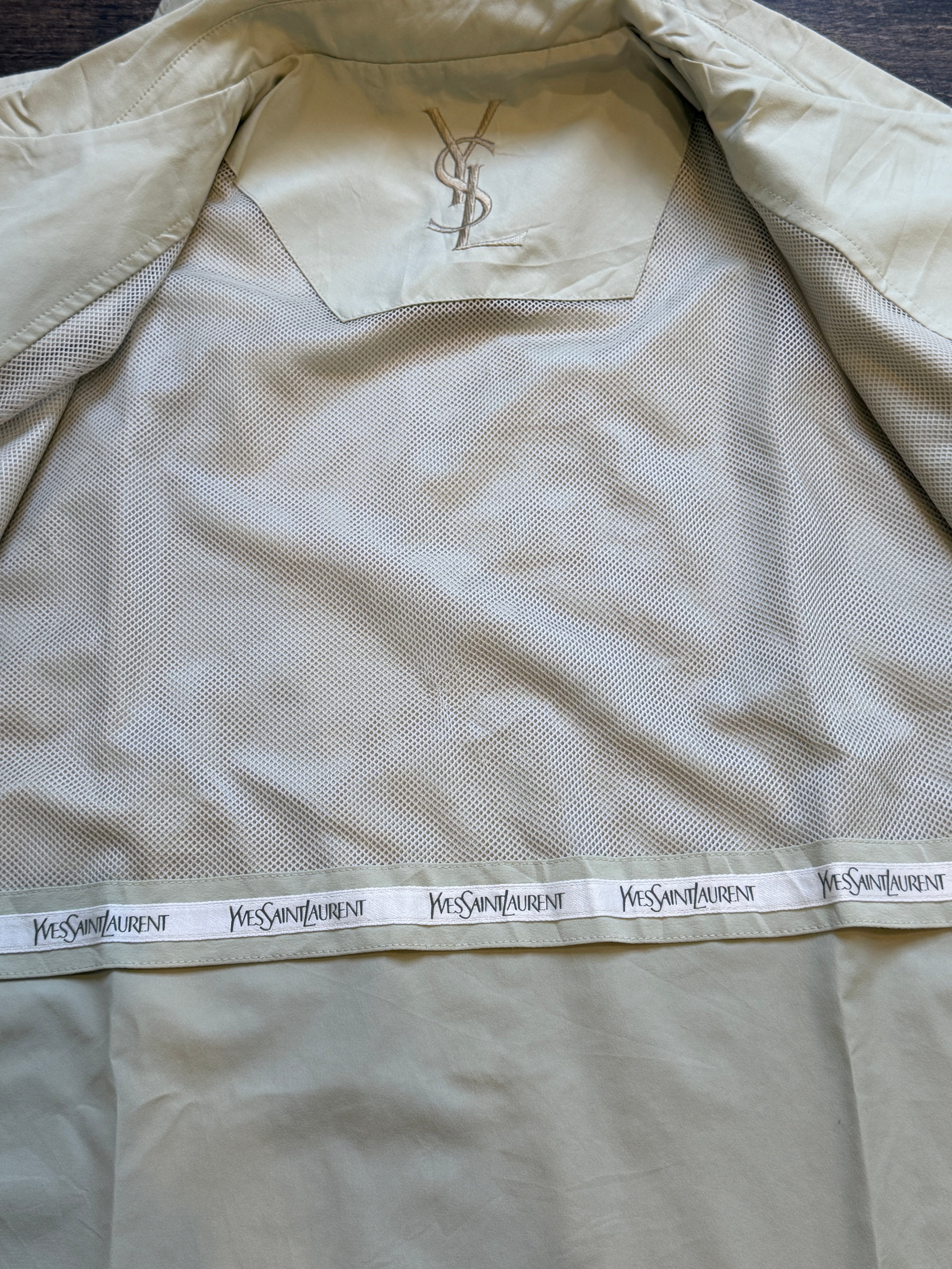 Saint Laurent Vintage Light Bomber Windbreaker Beige