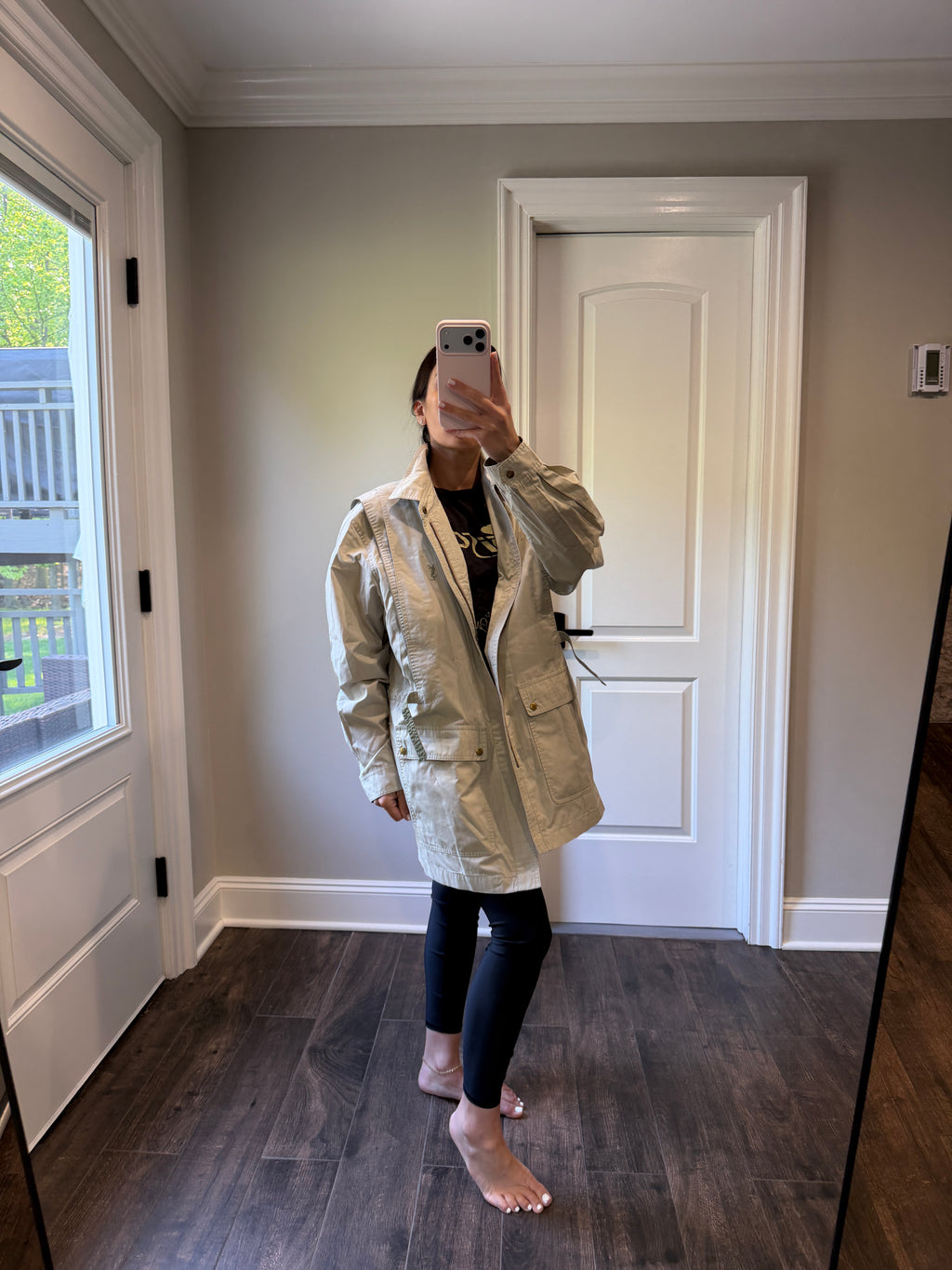 Saint Laurent Light Belted Trench Short