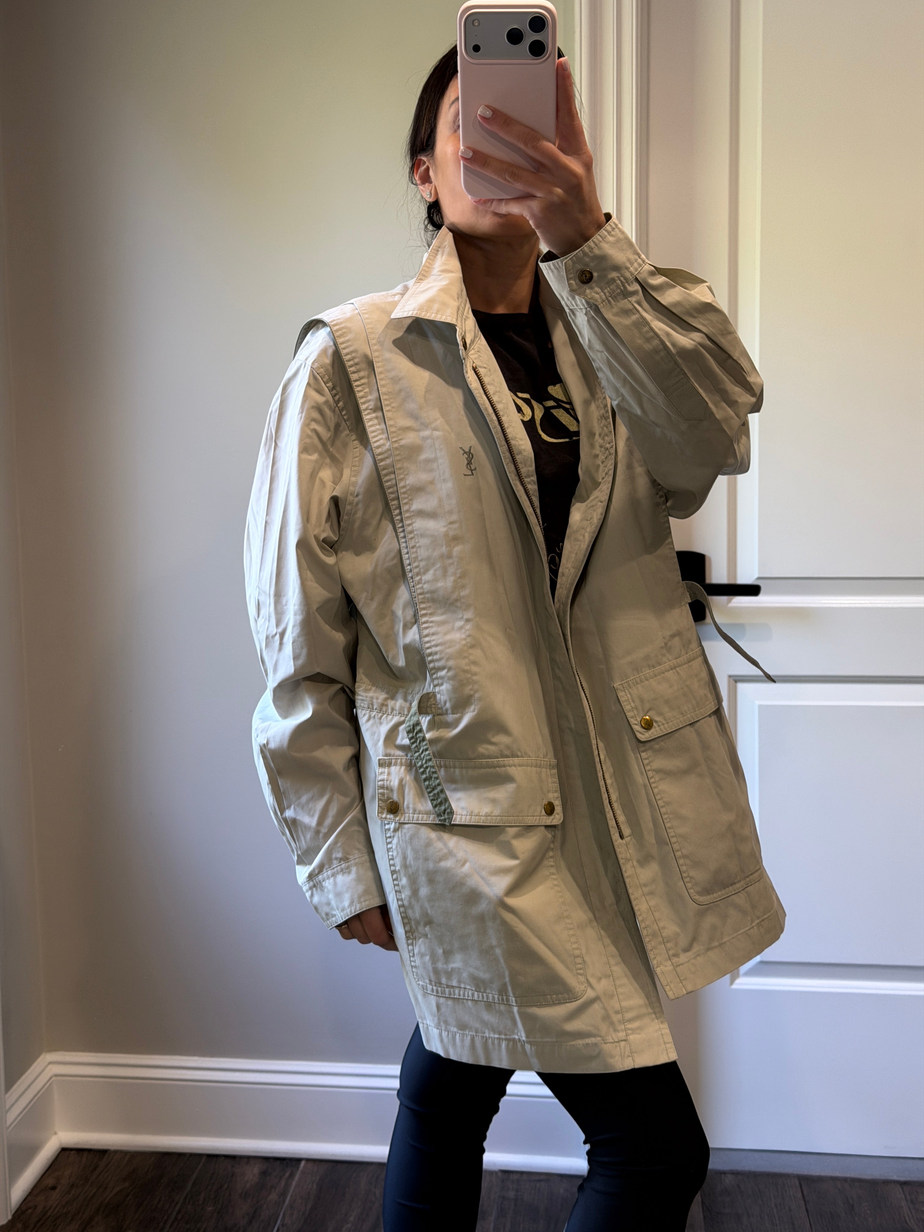 Saint Laurent Light Belted Trench Short