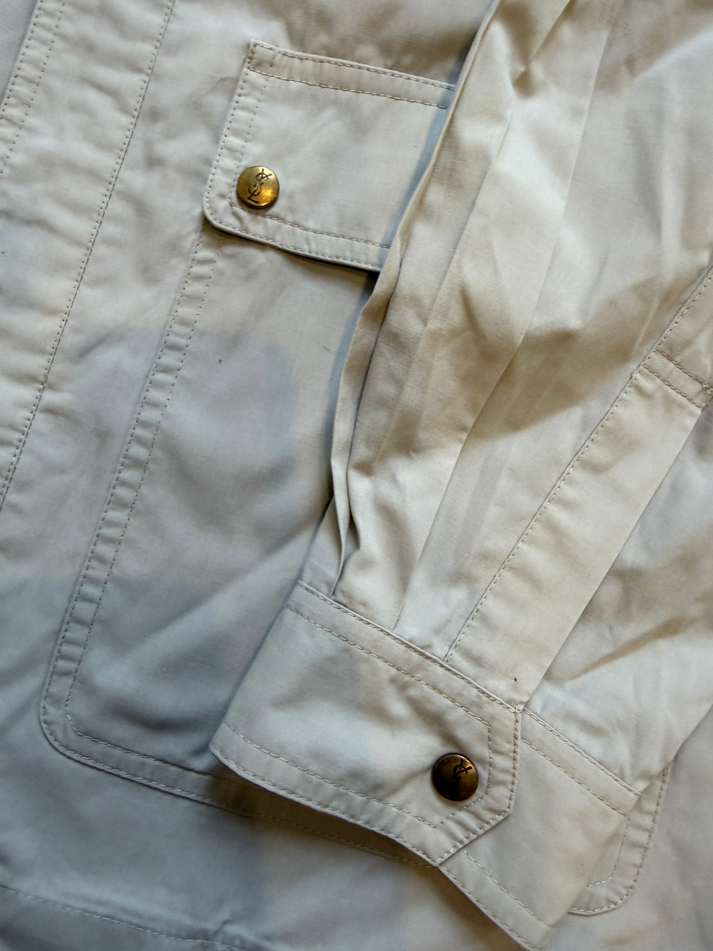 Saint Laurent Light Belted Trench Short