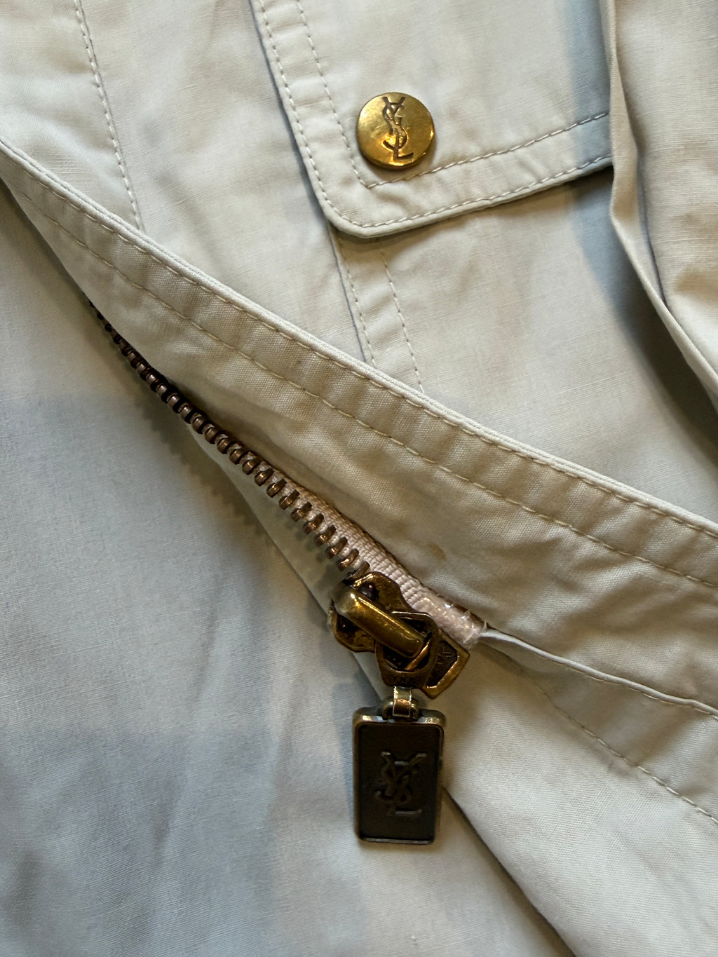 Saint Laurent Light Belted Trench Short