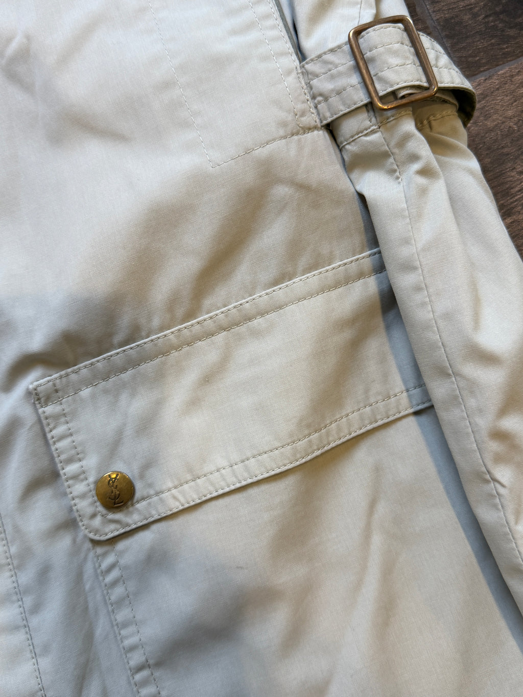 Saint Laurent Light Belted Trench Short
