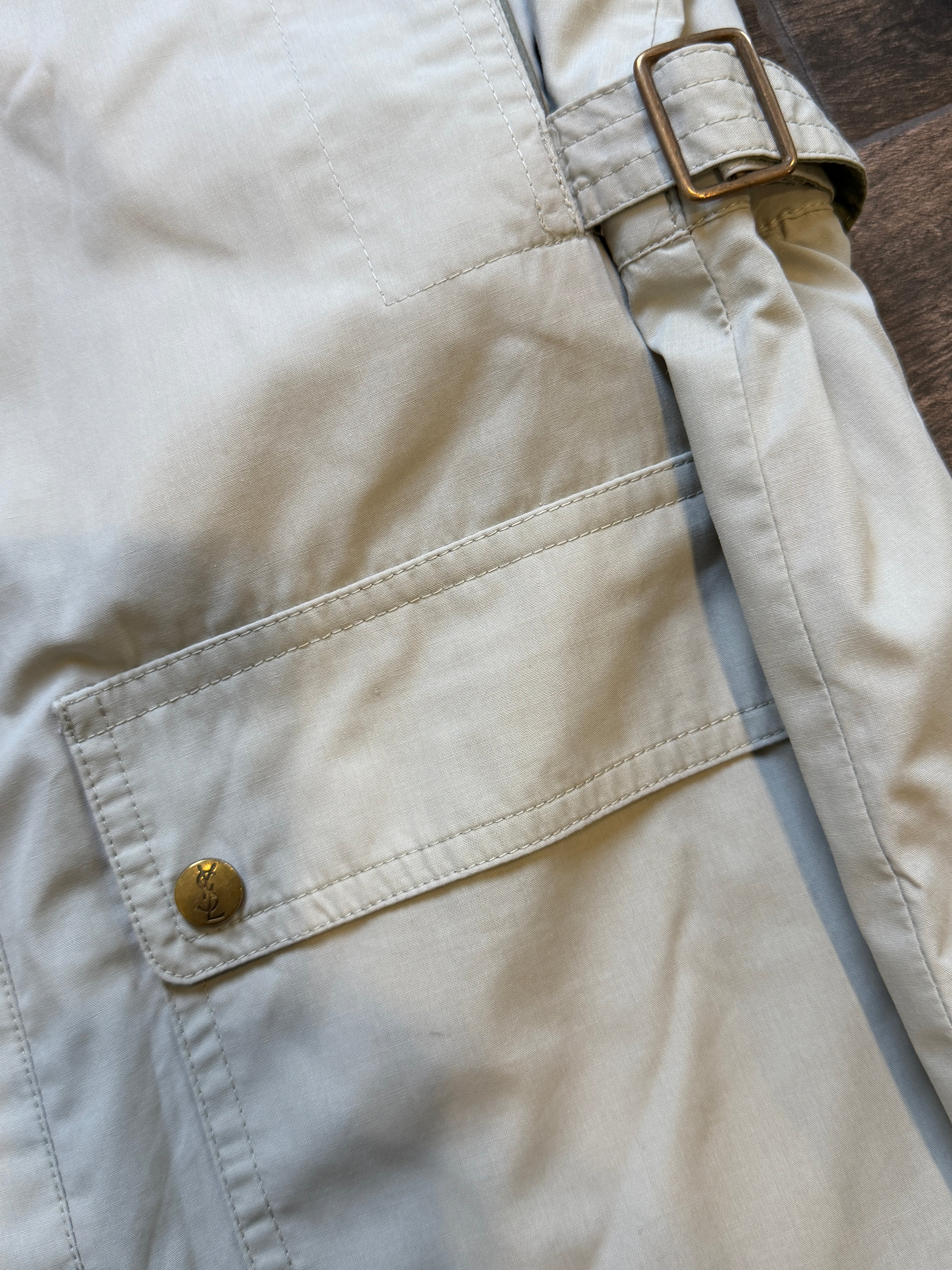 Saint Laurent Light Belted Trench Short