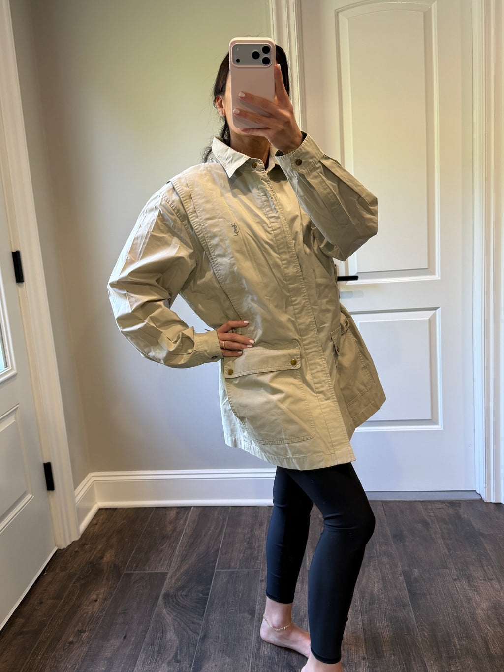 Saint Laurent Light Belted Trench Short