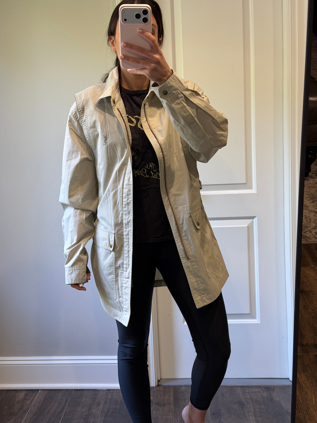 Saint Laurent Light Belted Trench Short