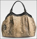 Gucci Vintage Sukey Python Snakeskin Tote Shoulder Bag
