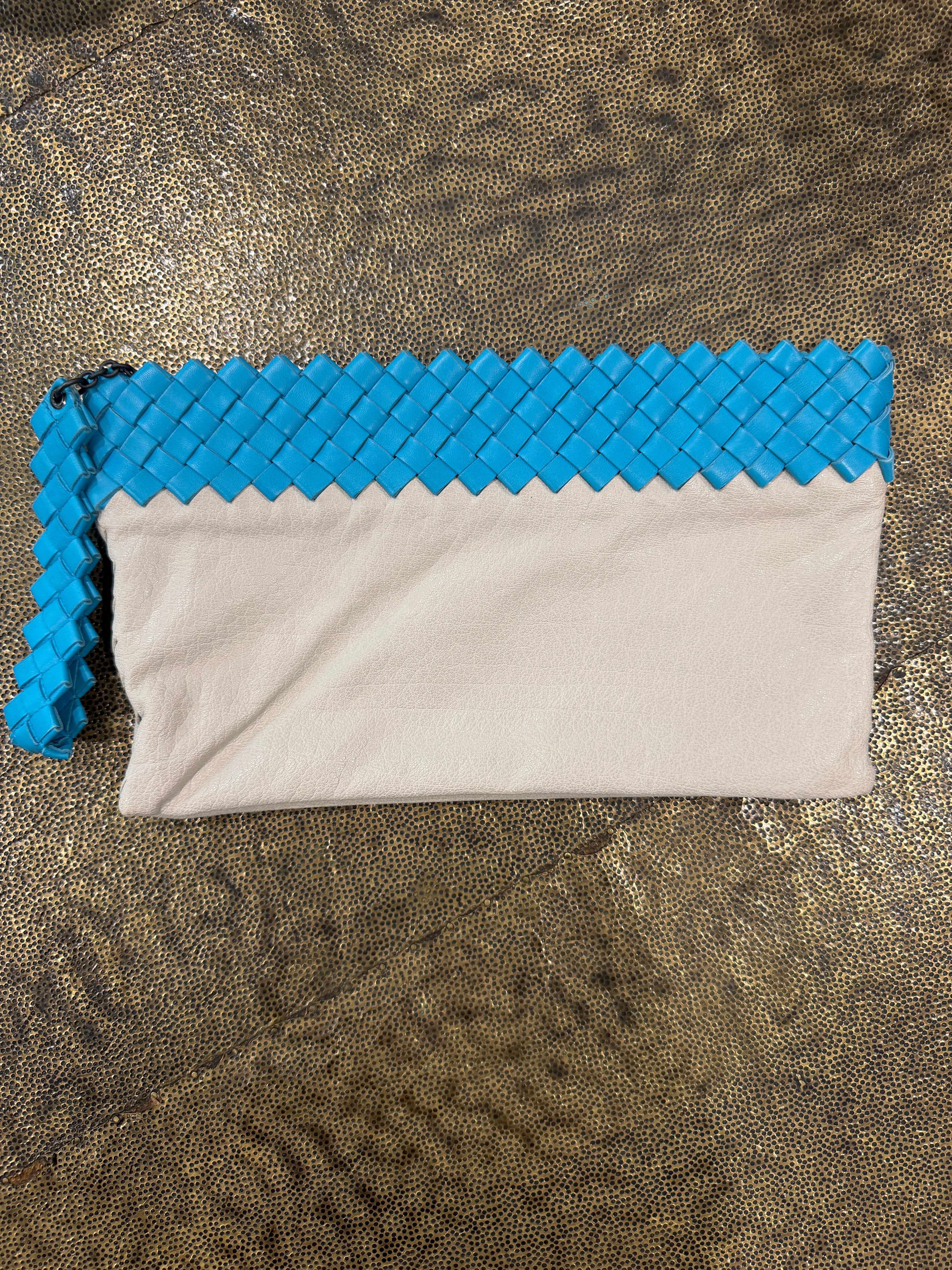 Bottega Veneta Turquoise Intrecciato Clutch