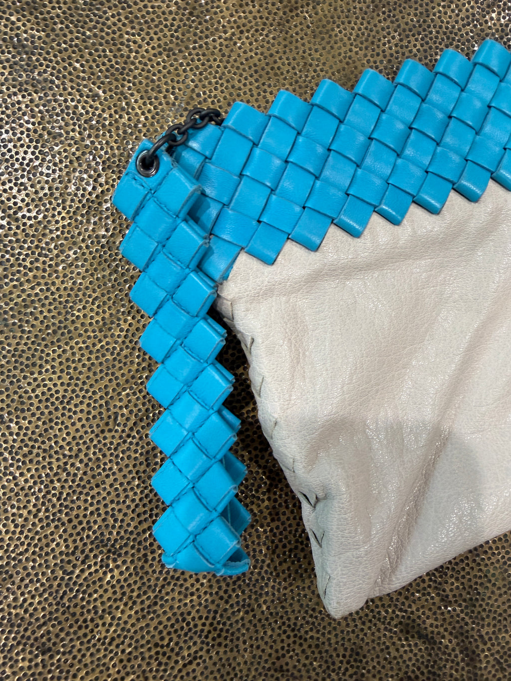 Bottega Veneta Turquoise Intrecciato Clutch
