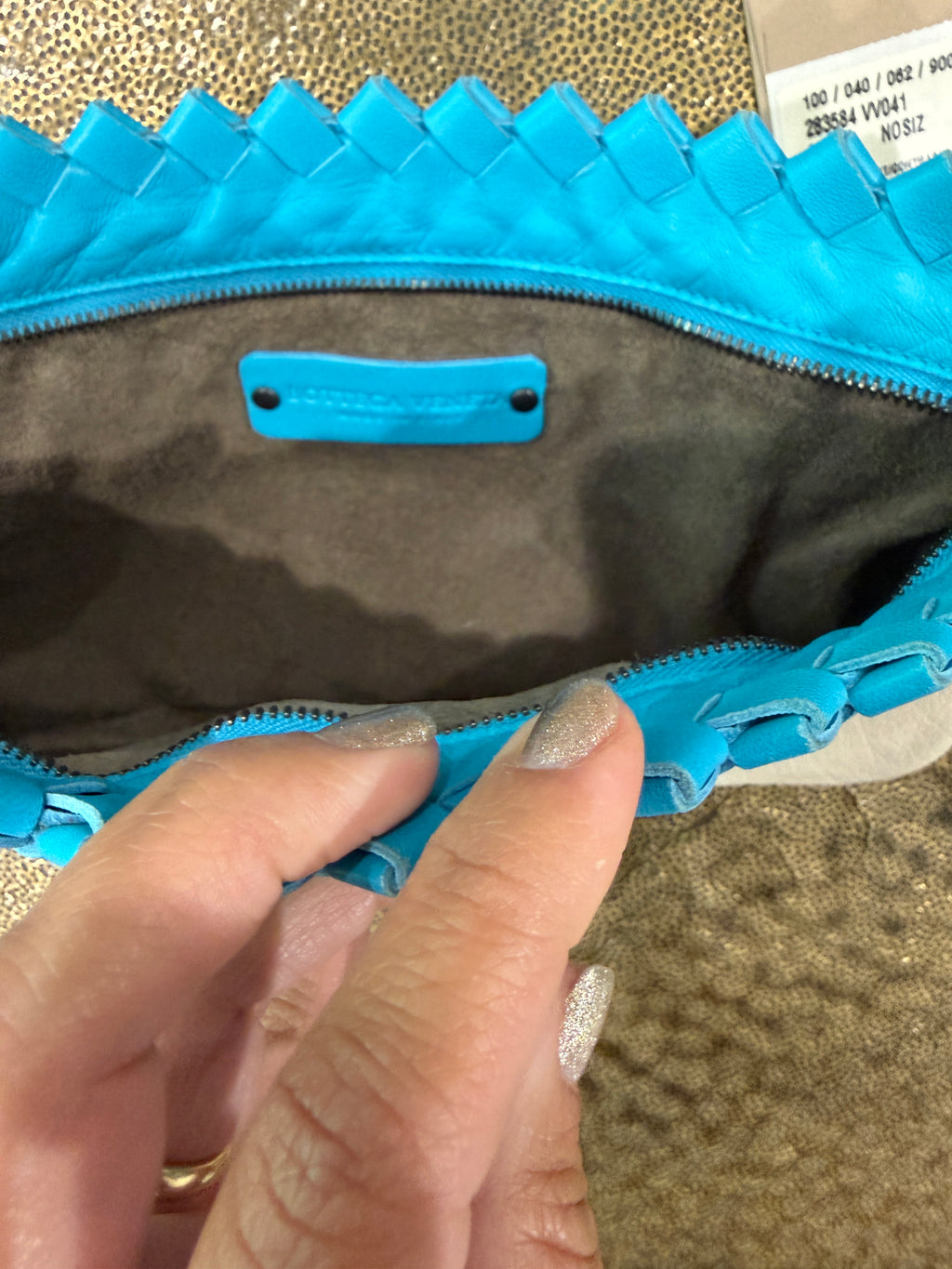Bottega Veneta Turquoise Intrecciato Clutch