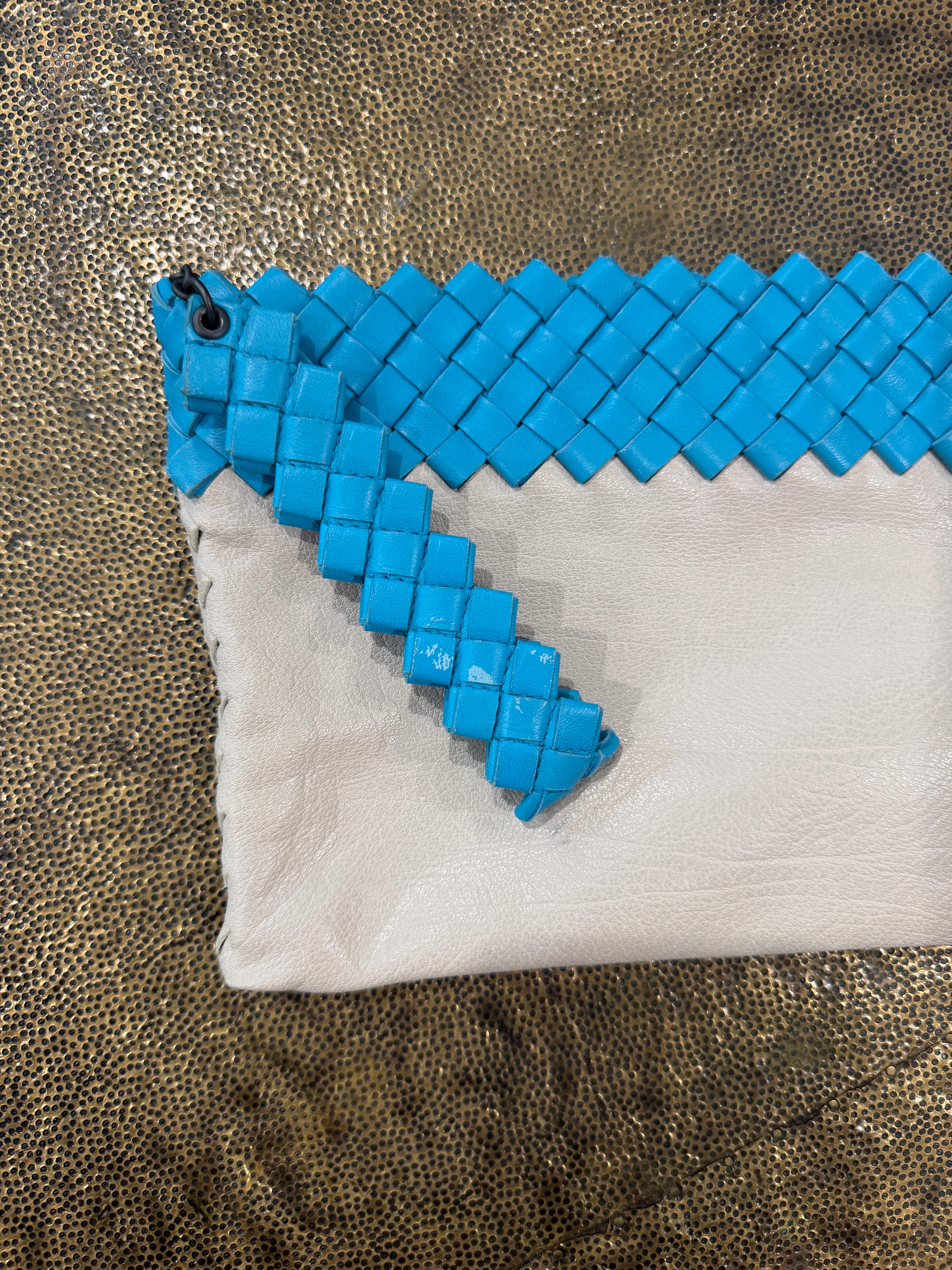 Bottega Veneta Turquoise Intrecciato Clutch