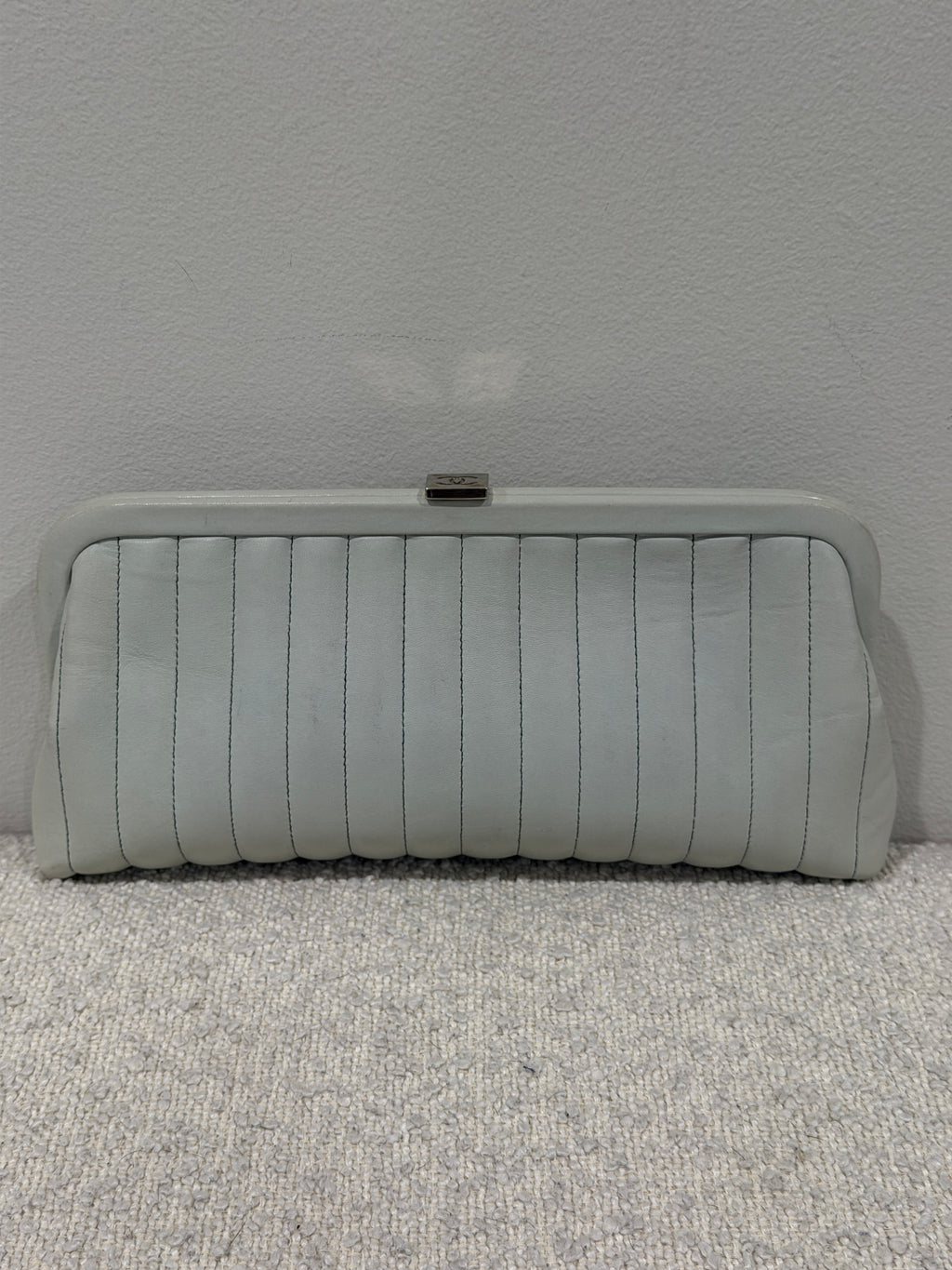 Chanel Mint Green Vertical Quilted Mademoiselle Clutch 2005-2006