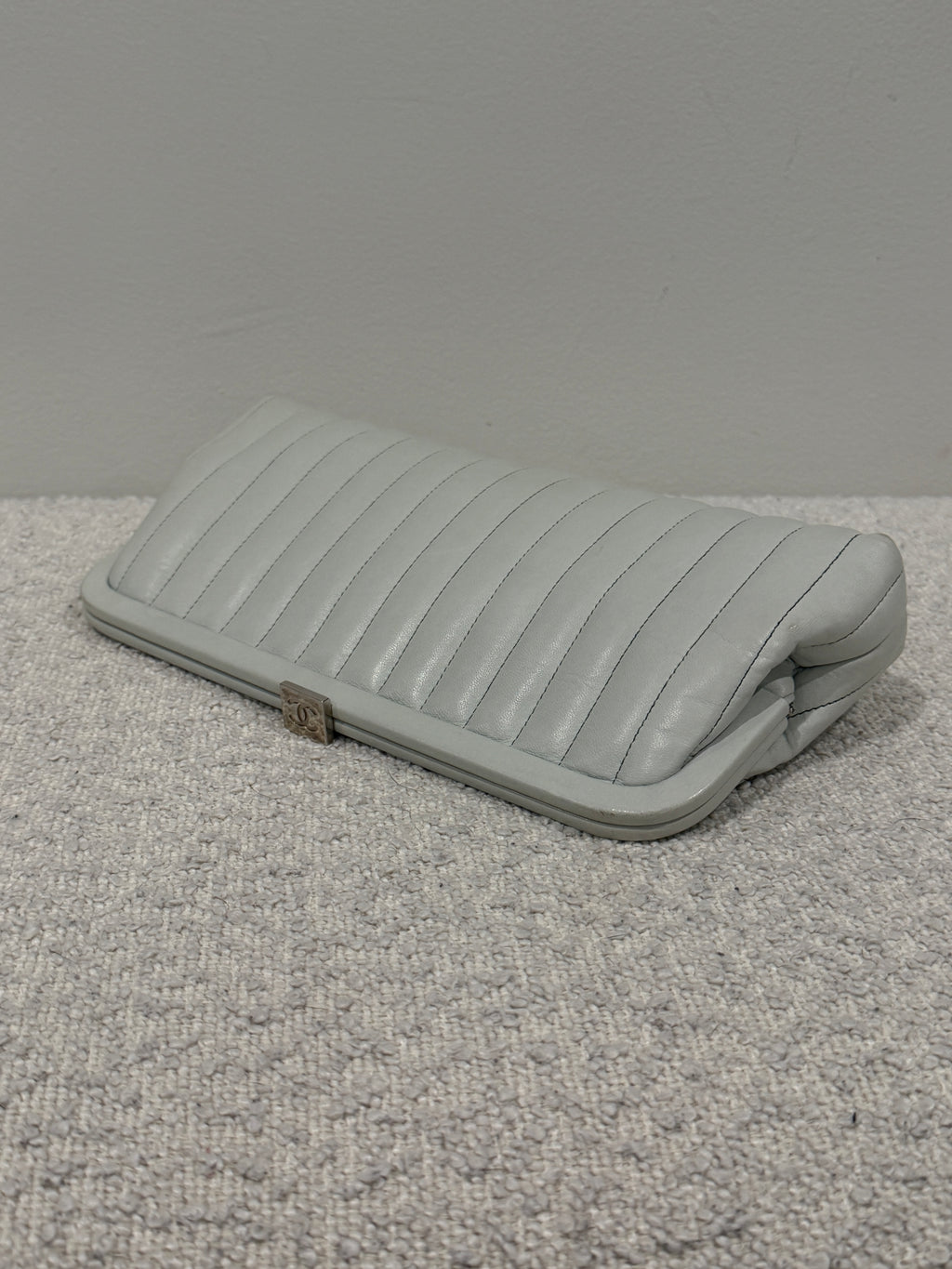 Chanel Mint Green Vertical Quilted Mademoiselle Clutch 2005-2006