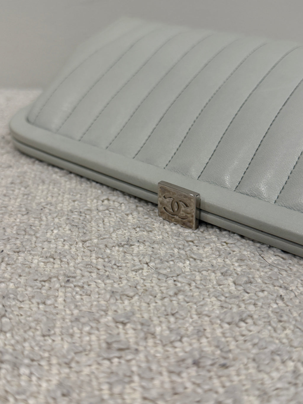 Chanel Mint Green Vertical Quilted Mademoiselle Clutch 2005-2006