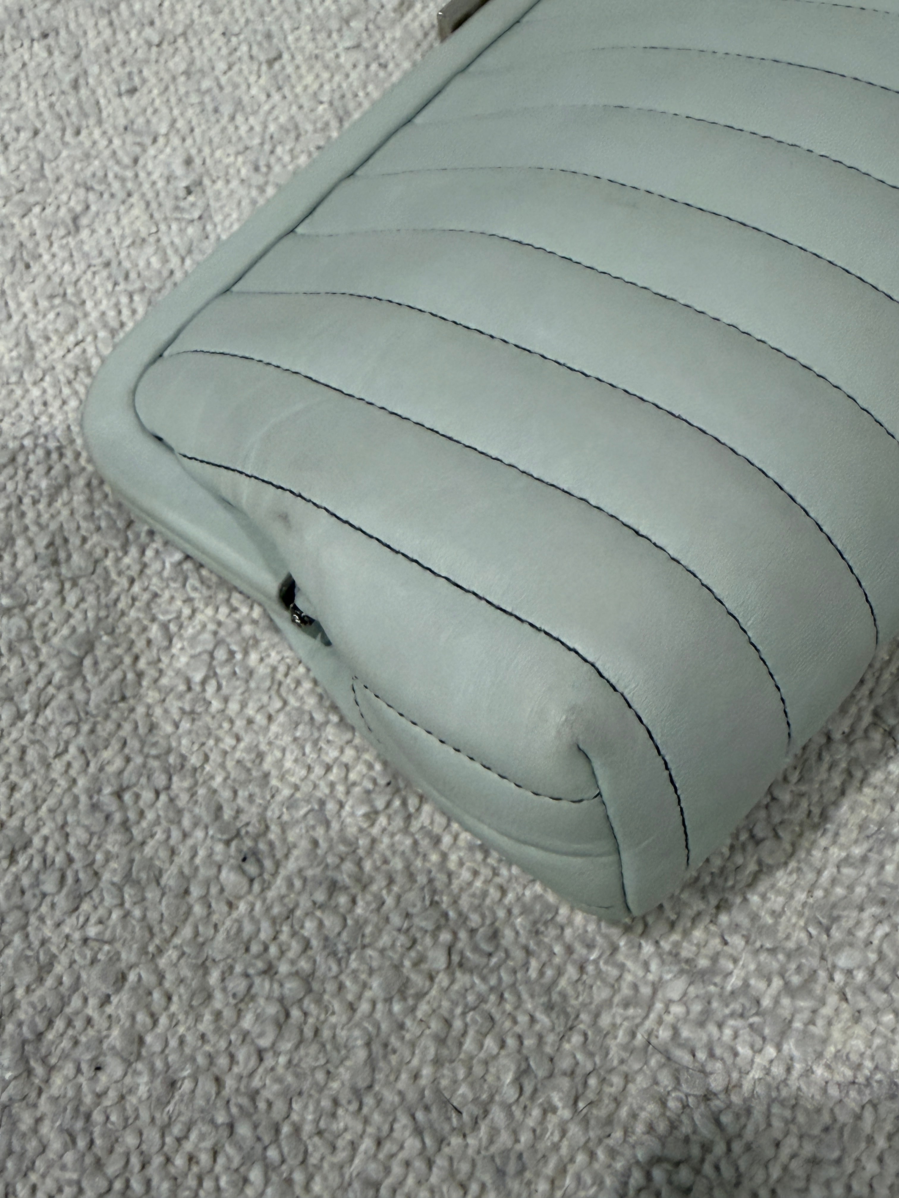 Chanel Mint Green Vertical Quilted Mademoiselle Clutch 2005-2006