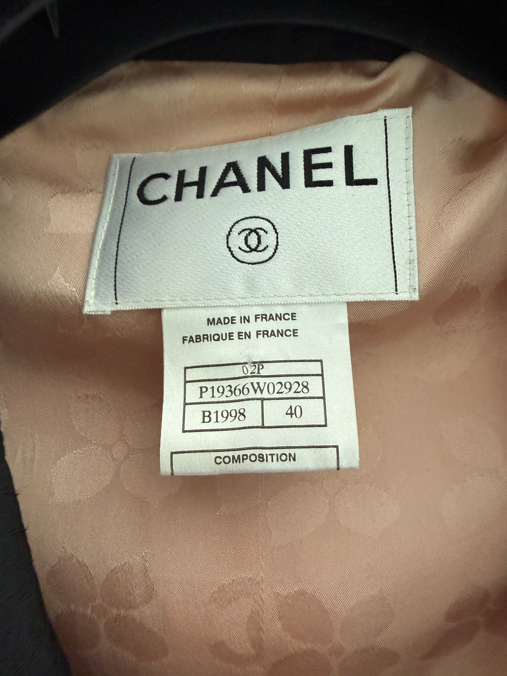Chanel Pink Tweed Black Trim Long Blazer