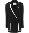Fendi x Joshua Vides Contrast Trim Double Breasted Blazer Jacket Black White NWT