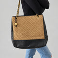 Chanel Camel Suede Brown Leather Tote