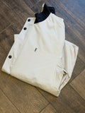 Yves Saint Laurent Vintage YSL Light Grey Windbreaker Bomber Jacket Cinch Hem