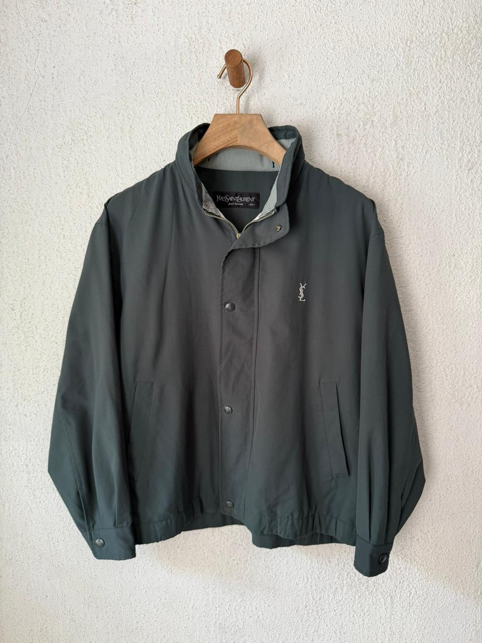 Saint Laurent YSL Green Black Windbreaker Jacket with hood
