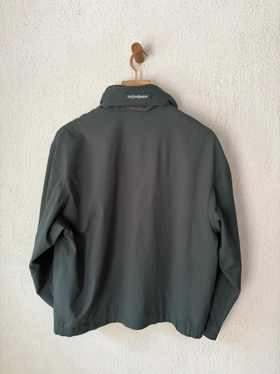 Saint Laurent YSL Green Black Windbreaker Jacket with hood