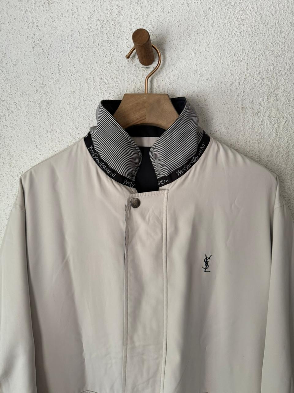 Saint Laurent White / Black Reverisble Windbreaker Jacket