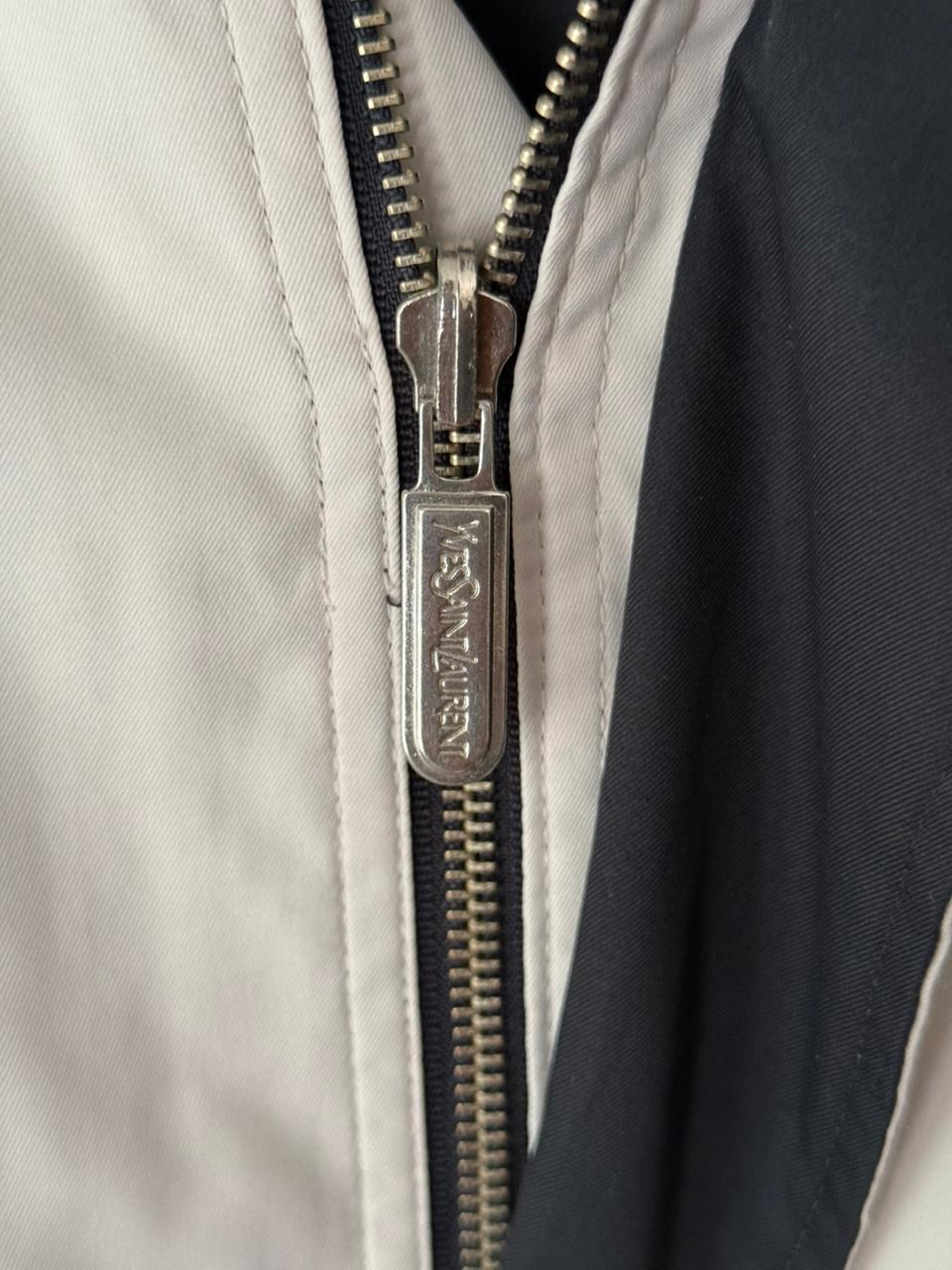 Saint Laurent White / Black Reverisble Windbreaker Jacket