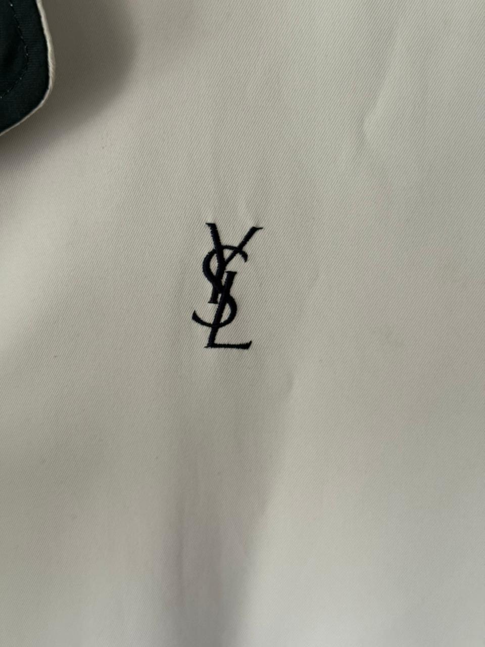 Saint Laurent White / Black Reverisble Windbreaker Jacket