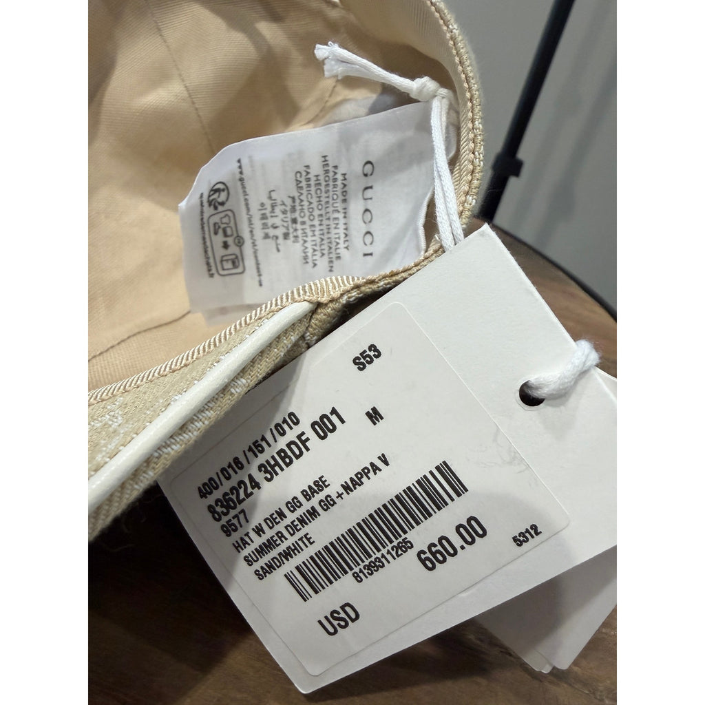 Gucci GG denim baseball hat with Horsebit Size Medium (57cm)