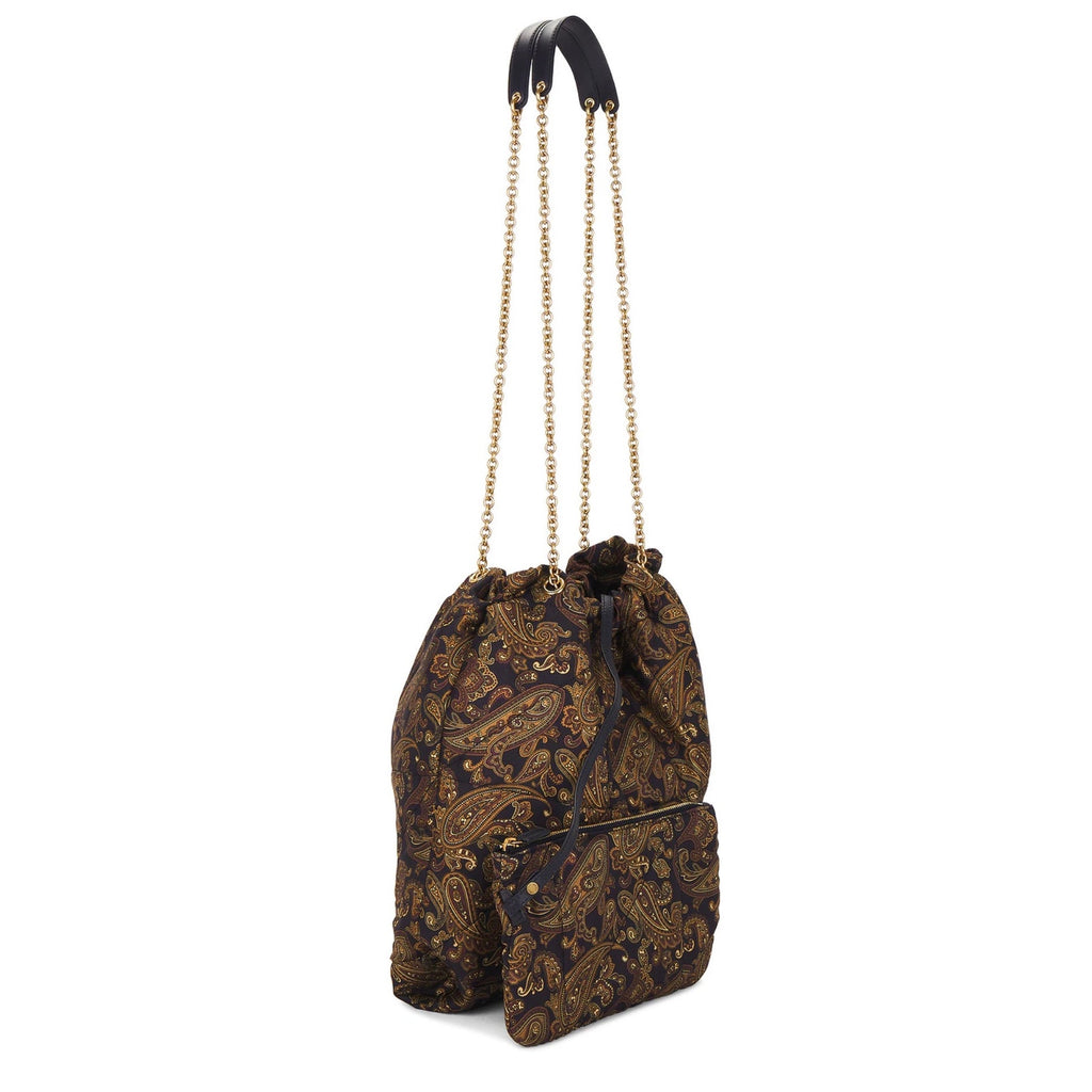 Saint Laurent YSL Jamie 4.3 Pochon Quilted Silk Shoulder Bucket Bag Multicolor