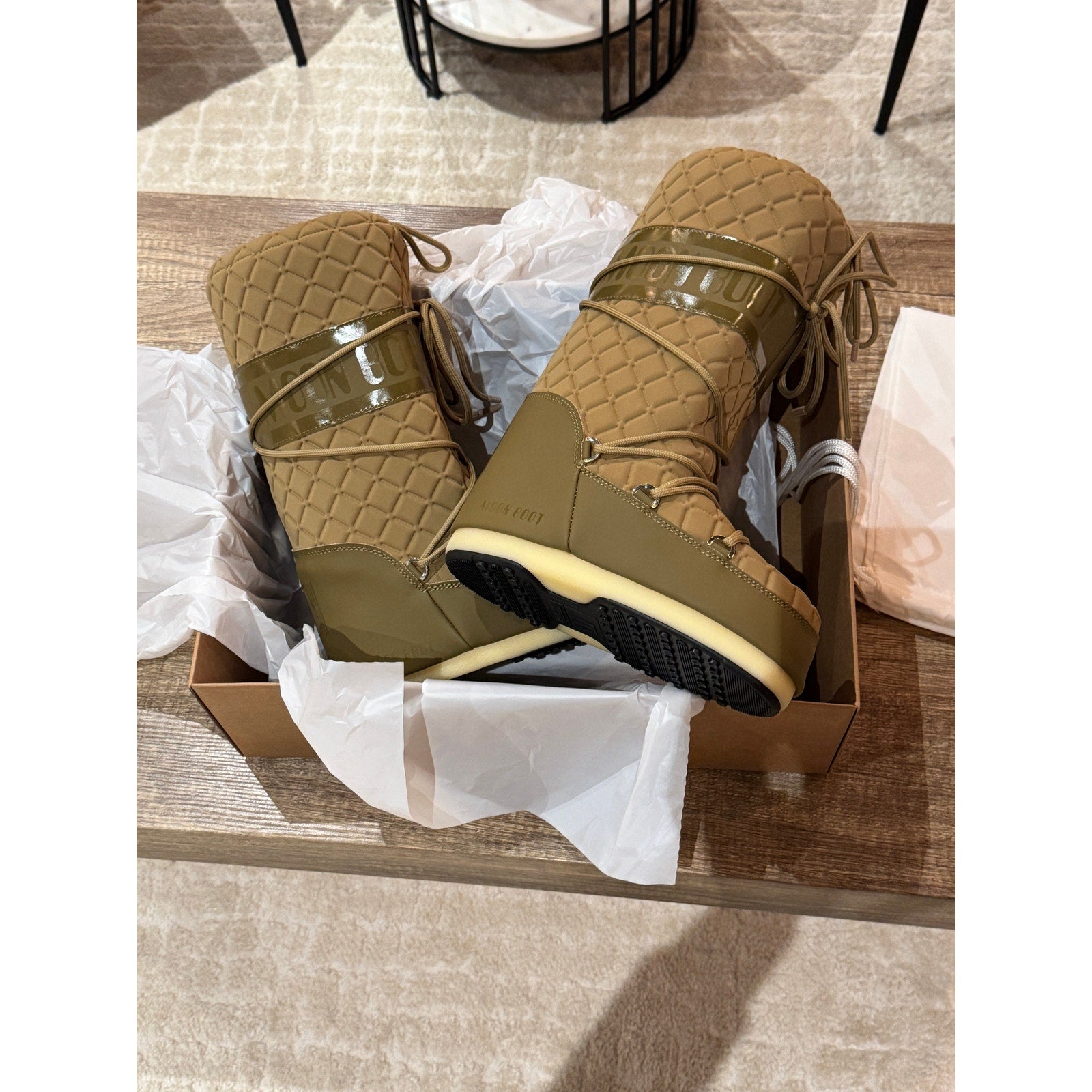 MOON BOOT Icon Quilt Boot Caramel BNIB EU 35/38