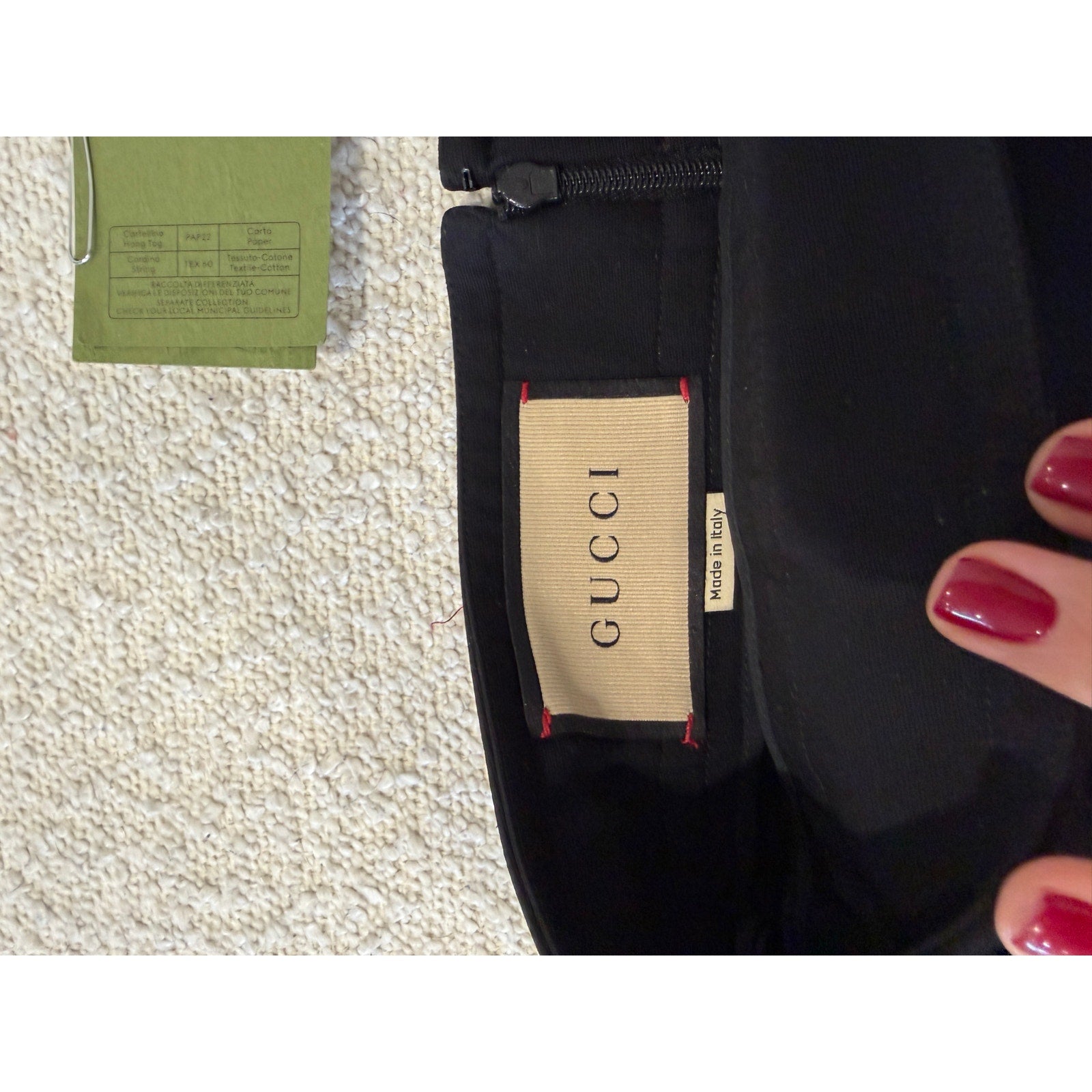 Gucci Black Crepe Button Skirt IT 36 NWT Gold Button Wool Silk Mini