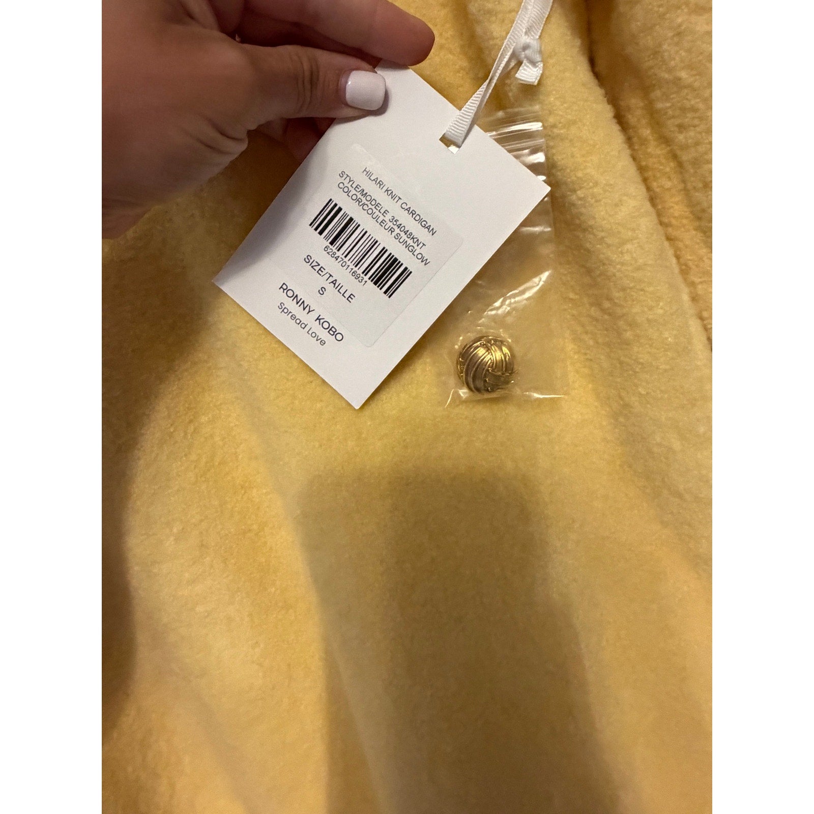 Ronny Kobo Hilari Cardigan in Yellow. - size S NWT