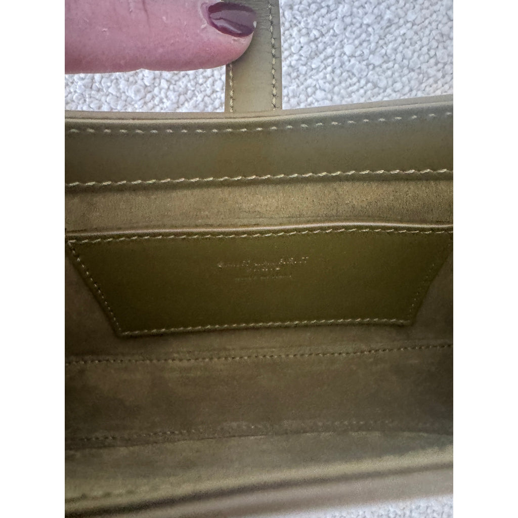 Saint Laurent Le 5 À 7 Mini YSL Shoulder Bag Smooth Leather Vert Olive | NWT