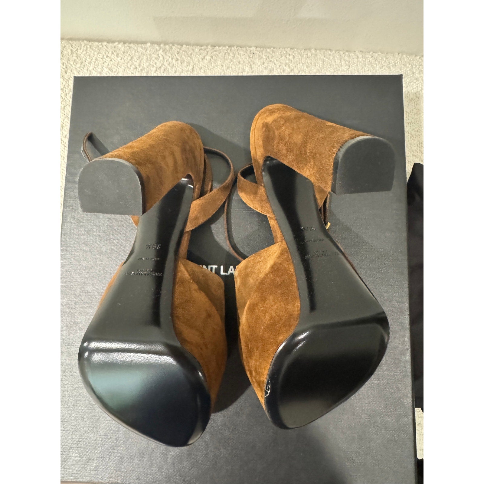 SAINT LAURENT JODIE PLATFORM SANDALS IN SUEDE LAND BNIB 39.5