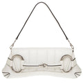 Gucci Small Leather white Horsebit Chain Satchel NWT