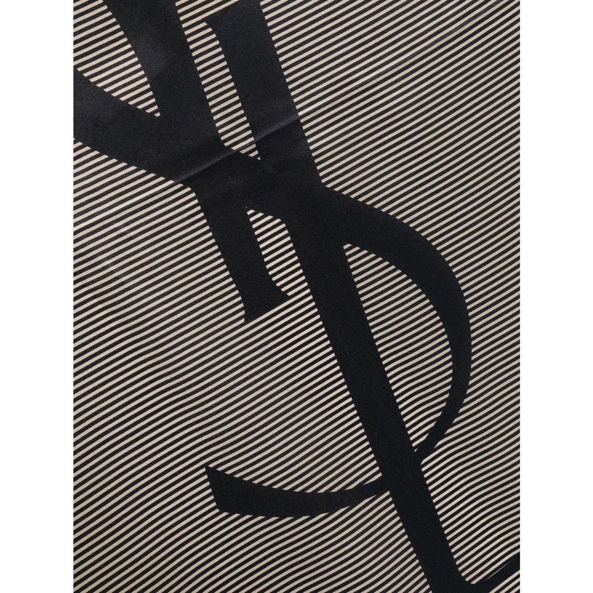 Saint Laurent Cassandre Silk Scarf Navy Ivory | 100% Silk | Brand New With Tags