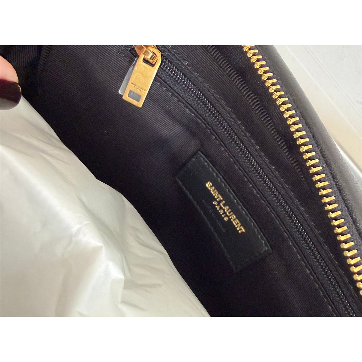 Saint Laurent YSL Calypso Black Quilted Lambskin Leather Clutch & Pouch NWT