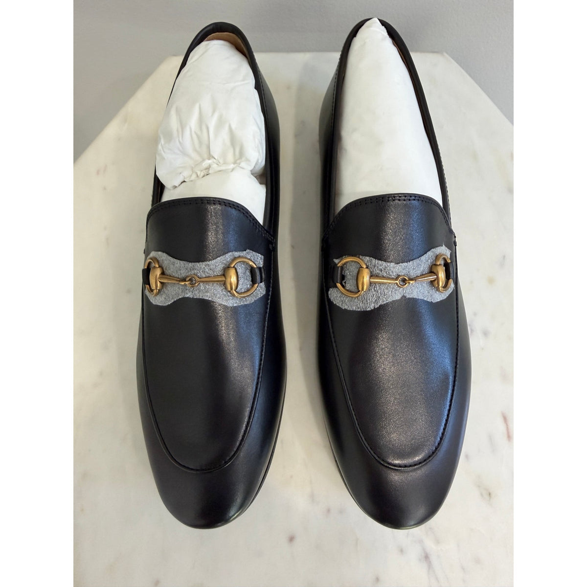 Gucci Jordaan Leather Horsebit Loafers Black Size 38.5 NIB