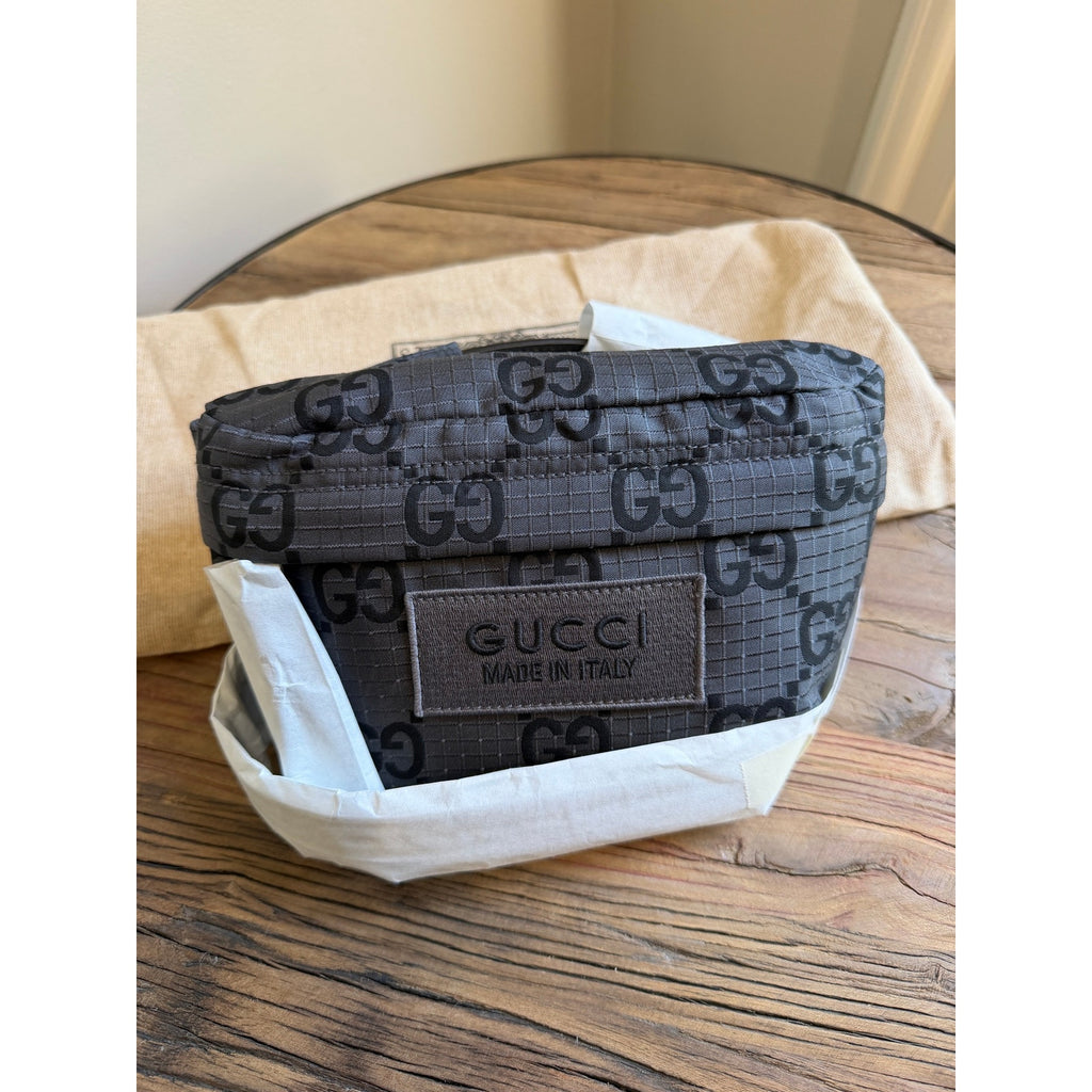 Gucci GG Super Black Mini Tote Bag Black Debossed GG Leather Crossbody NWT